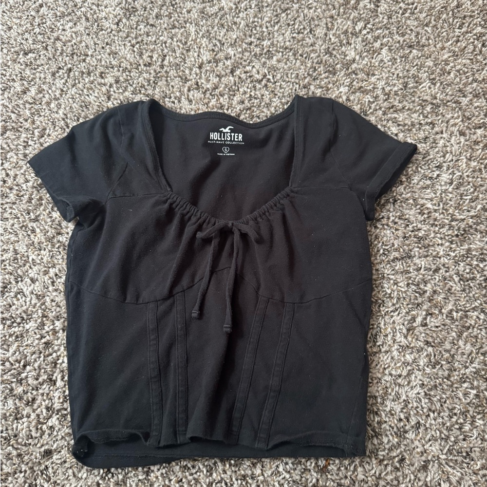 Hollister Women's Black Crop Top